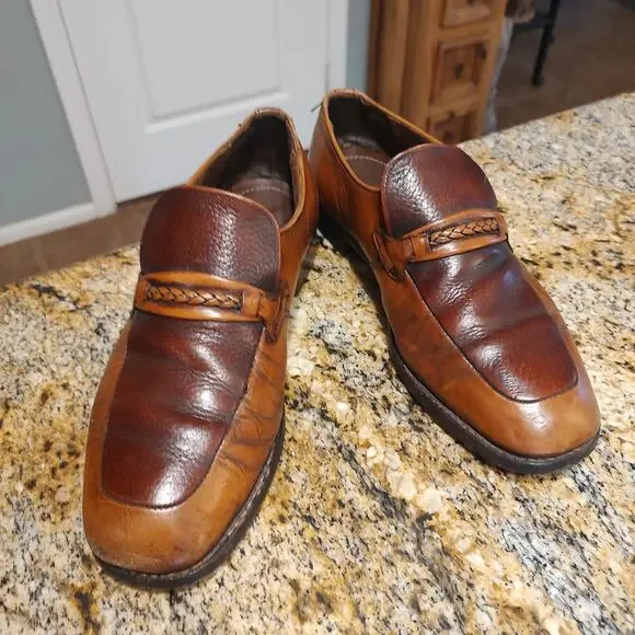 Vintage Nunn Bush Brown Leather Loafers Size 8 1/2 EEE ID 944100